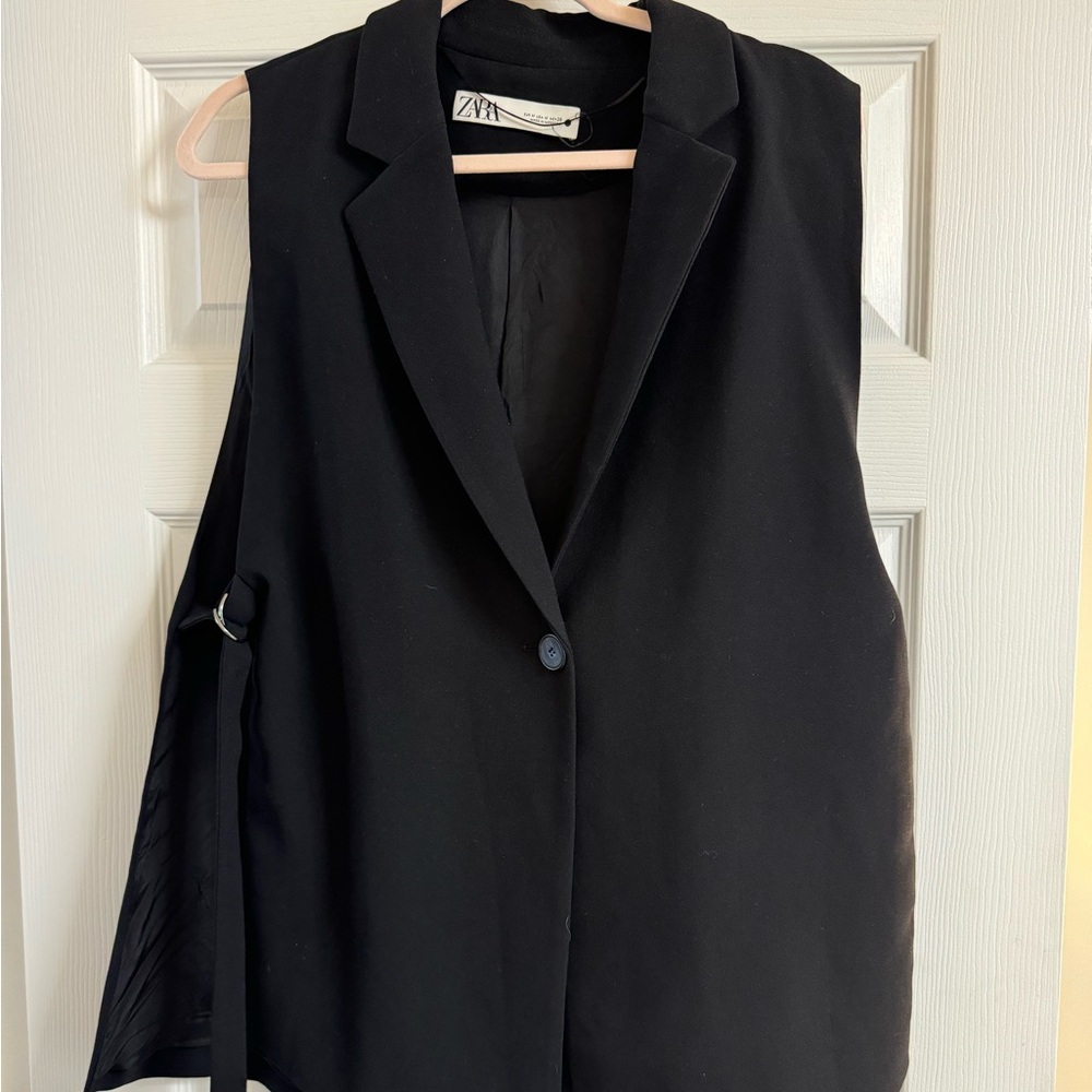 Zara Black Blazer Vest with Tied sides